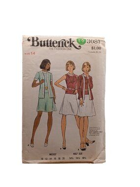 Butterick 3080 Vintage 1960s Sewing Pattern Misses Dress & Jacket Size 14 Half S